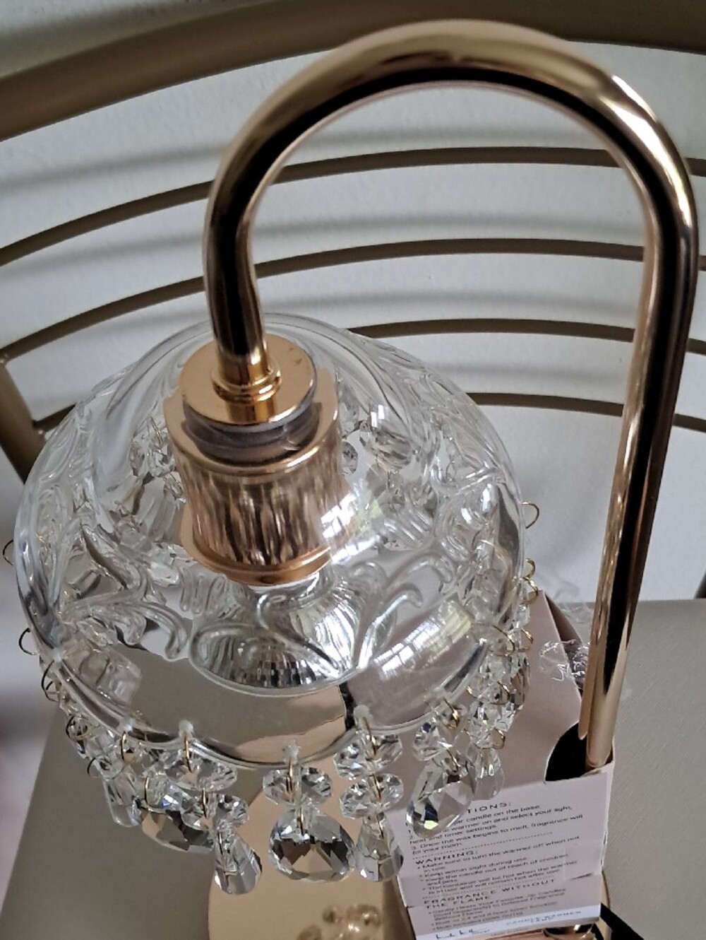 Viral!Nicole Miller Rose Gold Crystal-Trim Candle Warmer Lamp - Picture 4 of 4